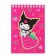 Notepad A6, 60 sheets in a cage on the crest of Kuromi, covers cellulose cardboard, OFSET block