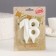 Candle in the cake jubilee "line", number "18", pearl, 6.5 cm