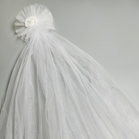 Set for the hood of the wedding car "Fat + 3 bows" White-1