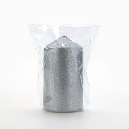 Candle-canbic 5.5 x 10.5 cm x 5.5, silver-3