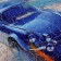 Figure puzzle "Retro blue car", 100 parts, 28 × 16.5 cm