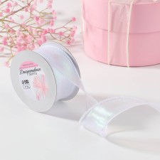 Kapron “wave” tape, with rainbow overflow, 38 mm, 9.1 ± 0.5 m, white color