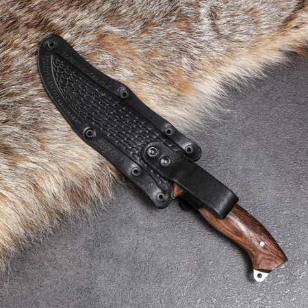 Caucasian knife, tourist "east" with scabbard, steel - 40x13, handle - nut, 14 cm-6