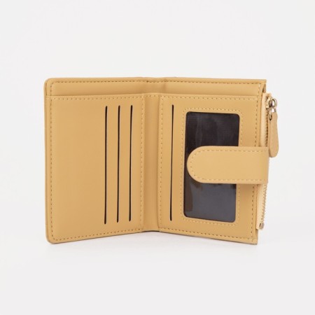 Women's wallet on the button, yellow color-4