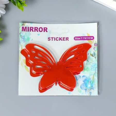 Interior mirror sticker "Openwork" set 3 pcs red 11x7.5 cm-3
