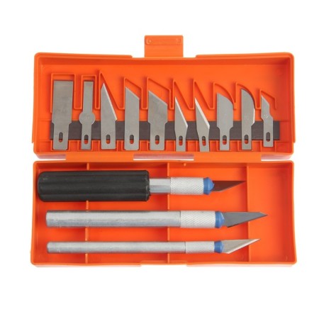 Hobbi knife set, for wood carving, 13 blades-1