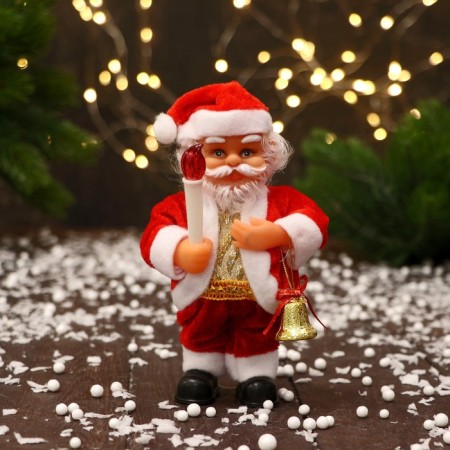 Santa Claus "with a candle and a gift/bell" 16 cm, mix