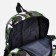 School backpack from textiles 2 departments with lightning, external pocket, gray/green color