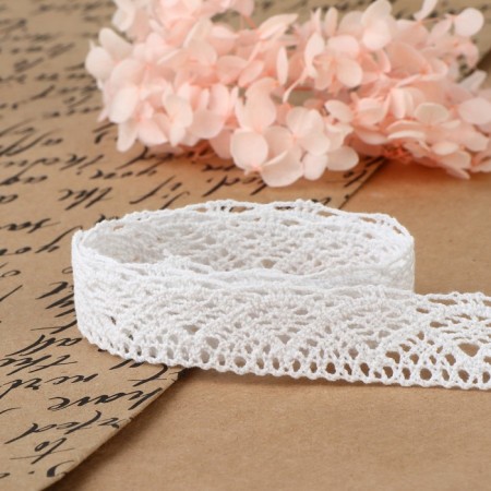 Knitted lace, 20 mm × 10 ± 1 m, white color-2