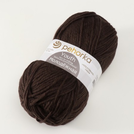 Youth yarn 91% acrylic, 9% polyamide 280m/200g (17-chocolate)-1