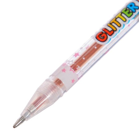 A set of gel pens, 10 colors, metallic, a body with a pattern, in a blister on a button-7