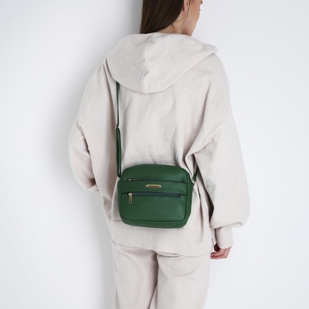 Bag Cross-Bodi with a zipper, green color-6