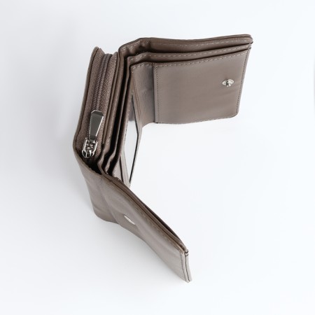 Women's wallet on the button, khaki color-4