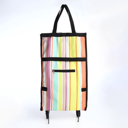 Folding bag on Velcro, 2 wheels, colorful color-2