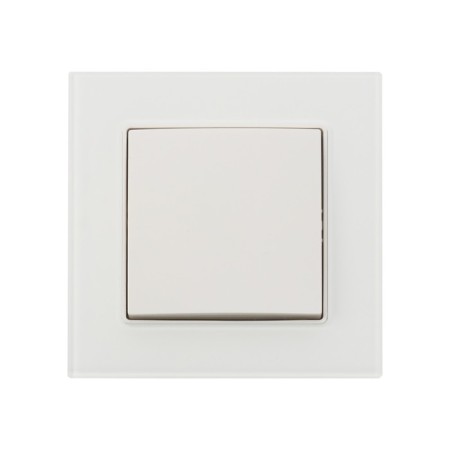 Tot Glossy Glass switch, 10 a, 1 key, hidden, glass, white-2