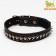 Leather collar on synthetic winterizer "Hedgehog", 64 x 3 cm, Osh 40-55 cm, black