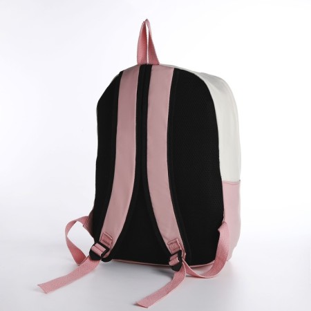 Youth backpack on lightning from textiles, 2 pockets, pink color-3