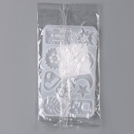 Silicone form universal for creating earrings, pendants, scraps - 12 pcs.-6