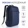 Youth backpack from textiles, external pocket, blue color