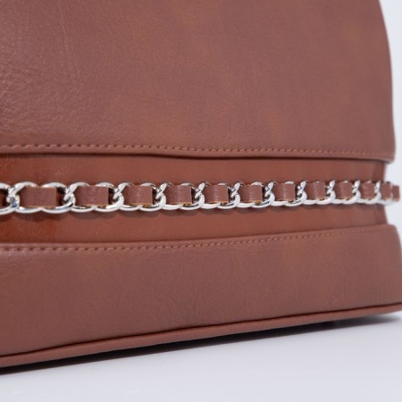 Olivi-tout bag on lightning, brown color-4