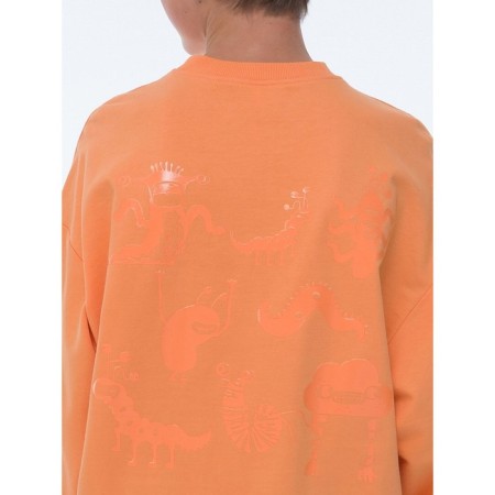 Sweatshirt for boys, height 122 cm, orange color-4