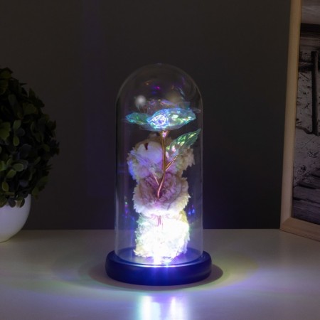 Nightlight "Bear with Flower" LED white 3HAAA 10.5x10.5x22cm-1