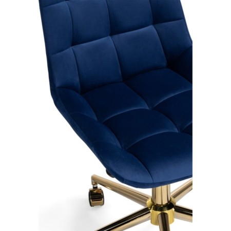 Computer chair Chester Metal/velor, gold/blue 49x60x84 cm-6
