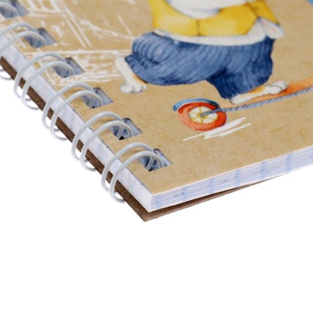 Notebook, A7, 40 sheets, in a cage, on the crest, "Corgi_Life", cover coated cardboard, OFSET block-2