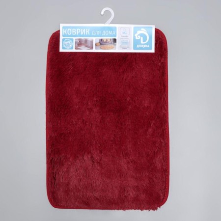 Bath and toilet rug “fluffy”, 40 × 60 cm, burgundy color-5