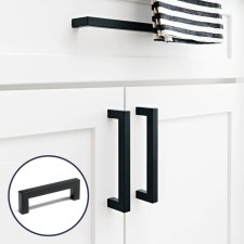 Square Cappio RSC008 Square handle, stainless steel, m/o 96 mm, black color black