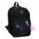 Youth backpack, 40 x 28 x 18 cm, ergonomic back, stavia "cat with a butterfly", black