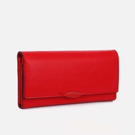 Women's wallet on magnets, red color