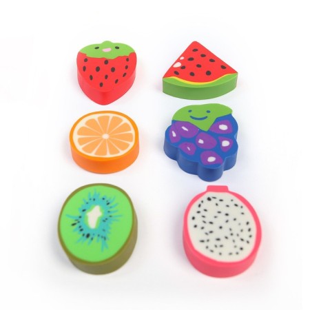 A set of curly erasers "Fruits/Berries", 4 pieces, in a blister, mix-1