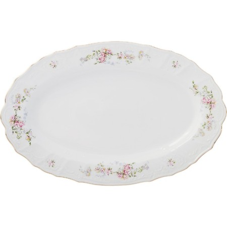 Oval Bernadotte dish, decor "Wild rose, gold laying", 36 cm