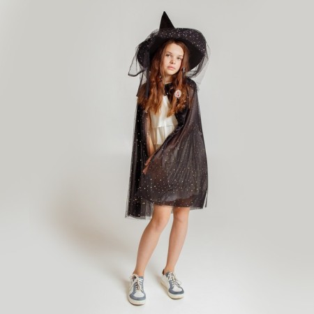 Carnival set "Stylish Witch": hat, cloak, hairpins 3 pcs.-5