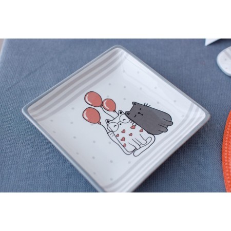 Serving share "Cozy cats", 15 × 15 × 3 cm, white color-8