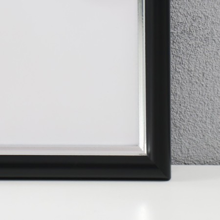 Photo frame Plastic "Mira" 30x40 cm, 641877-33, black with silver (plastic screen)-2