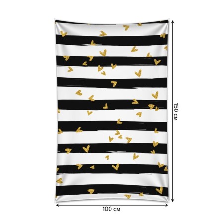 Decorative panel with photo printing "strips with hearts", vertical, size 100x150 cm-1
