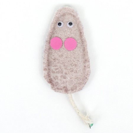 Cat toy "Mouse" 7.5 cm, mix of flowers-1