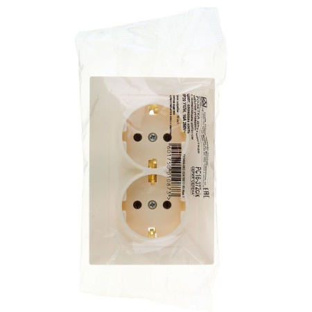 The Kuntsevo Rosette Selena 8148, 16 A, 250 V, double, hidden, with salary, ivory color.-2
