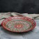 Lryagan Round Rishtan ceramics, 41cm, red, green-yellow pattern
