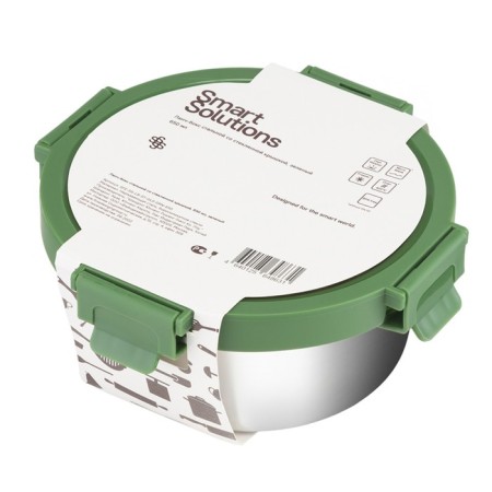 Smart Solutions lunch box, glass cover, 650 ml, green color-3