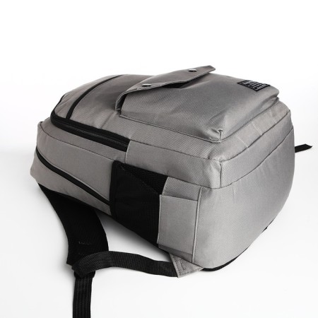 Youth backpack on lightning, 2 departments, 4 pockets, gray color-3
