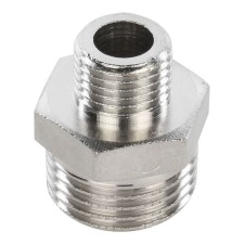 Ниппель переходной STOUT SFT-0004-001214, 1/2"x1/4", наружная резьба, никелированная латунь