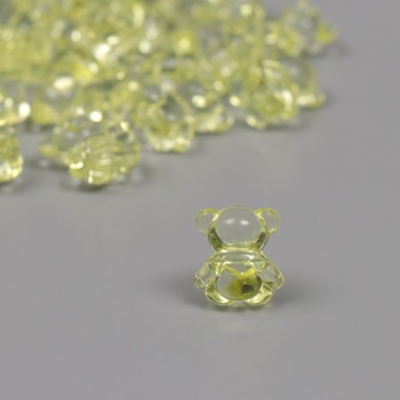 Decor for creativity Plastic "Bear" yellow set 25 pcs 1.8x1.5x1 cm-1