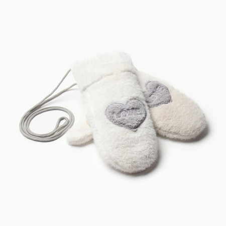 Women's mittens about the lawsuit Minaku Love 24 cm milk