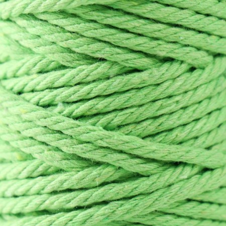 Knitting cord 100% cotton, width 3mm 25m 80g "green" 4.5x4.5x10 cm-2