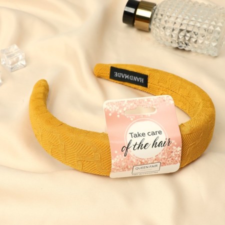 Hair rim "relief" 3 cm, mustard-1