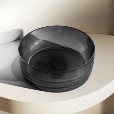 ABBER KRISTALL AT2804onyX sink, invoice, 400x400x150 mm, polyester resin, black