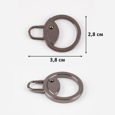 Poller for lightning, metal, 3.8 × 2.8 cm, 5 pcs, black nickel color-1